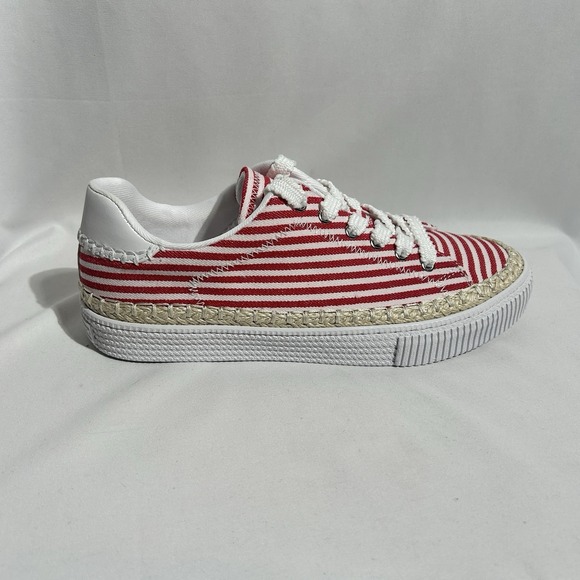 Marc Fisher Shoes - Marc Fisher SPRYNG3 Womens Sz 9M Red & White Stripe Casual Sneakers/Tennis Shoes